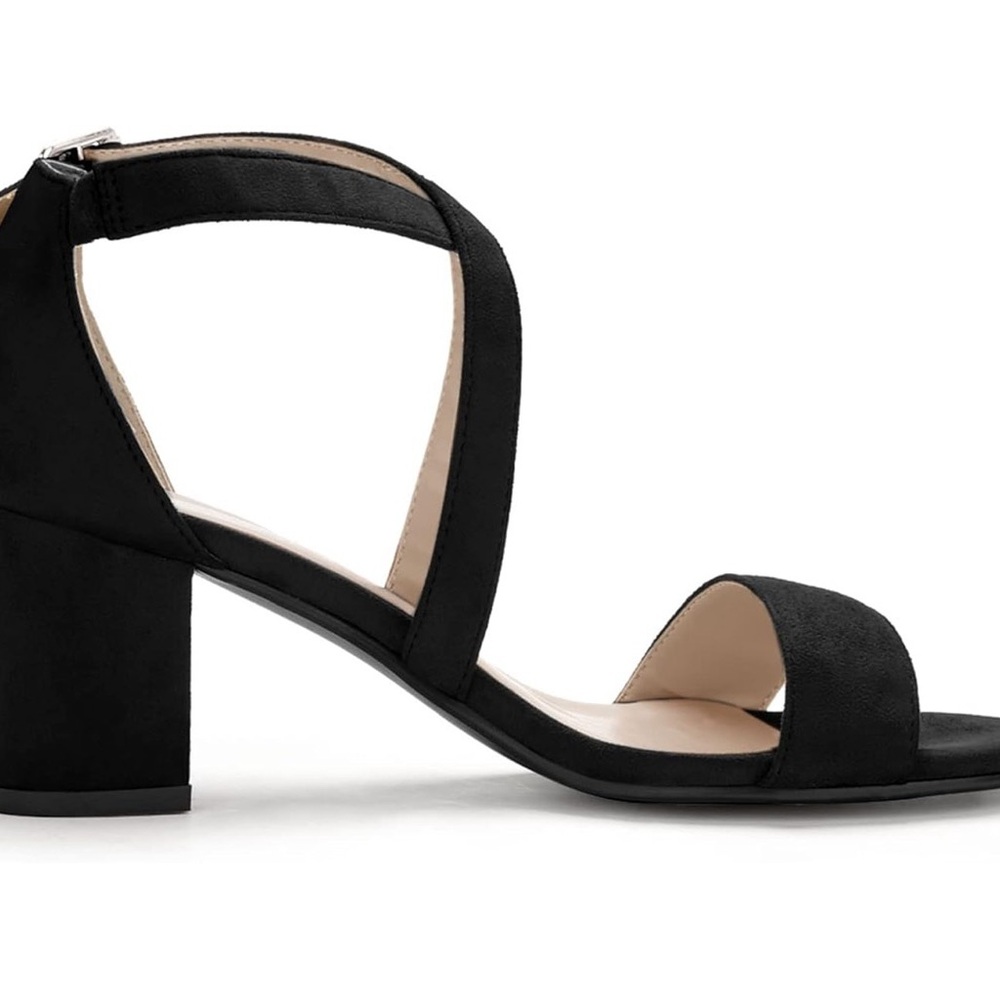 Allegra K Black Strappy Heels - Picture 15 of 16